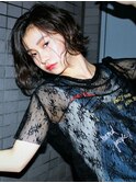 大人かわいい暗髪とろみボブ