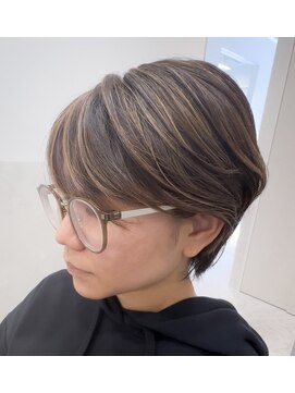 グレージュハイライト×チェスナットブラウン