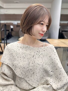 ミリ(mm) レイヤーボブ オリーブベージュ カラー 韓国 髪質改善 仙台