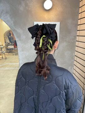 ヘアーブレイス(hair brace) 千葉駅/着物ヘア/大人ガーリー/ダークアッシュ/似合わせカット