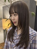 トップヘアー スパアンドリラクゼーション 安城(spa&relaxation)&nbsp;安城顔まわりレイヤーハッシュカットアッシュブラウンロング20代