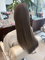 ヘアーアンドエステ ハラダ 滝ノ水店(Hair&Esthe Harada)&nbsp;ケアブリーチダブルカラー/シアーグレージュ/ロングストレート