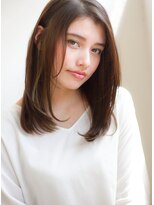 ひし形シルエットなサラツヤストレートフェアリーグレージュ