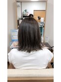 外ハネ切りっぱなしボブハイライトカラー☆
