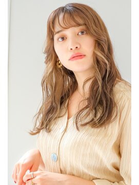 ヘアサロンガリカアオヤマ(hair salon Gallica aoyama) 大人可愛いゆるふわウェーブ/シースルーバングイヤリングカラー