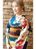 二十歳の集い/20代金箔ヘアアレンジ振袖/成人