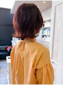 福山市　人気キャアリーぱつんと切りっぱなし外ハネカーリーヘア