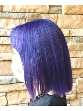 エノモト(ENOMOTO) 鮮やかブルーバイオレットダブルカラー ミディアムボブ
