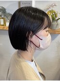 ショートヘアー ブラウンカラー 前髪カット 顔まわり 韓国風