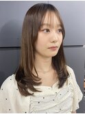 前髪お顔周りカットでナチュラルな品のある大人韓国レイヤー横浜