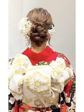 ゼスト 三鷹店(ZEST) フェミニンロングウェーブミディアム着物ヘア成人式卒業式/三鷹