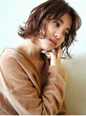■暖色系カラーくせ毛風外ハネ抜け感グラボブM.SLASH元町23-10