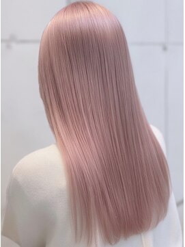 ブリーチハイトーン×ピンクベージュ×ストレート×イメチェン