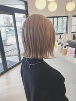 チェレ ブラン 堺東店(Chere brun) 30代40代ボブ×ミルクティーベージュ×ハイライト×外はねボブ