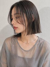 リッチ 横須賀中央店(Rich) 切りっぱなしボブ 透明感カラー アッシュグレー 顔周りカット