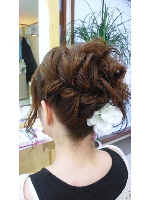 ざっくりくずし編みこみヘアセット☆