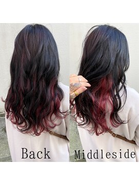 あるじゃんすー 札幌店 ブラック×チェリーピンク#シールエクステ#大人かわいい#札幌