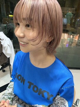 ヘアー アイス ルーチェ(HAIR ICI LUCE) 担当西田　ソフトピンク　マッシュウルフ　シアカラー