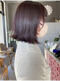 ラベンダーグレージュ×外ハネボブ×顔まわりカット【四日市】