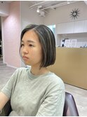 極細ハイライト × ボブ