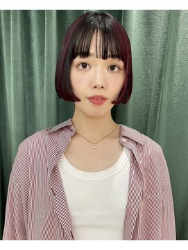 ヘン(hen) 【心斎橋hen】ボルドーハイライト　ミニボブ