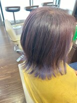 ヘアーショップ エヌアンドエー 幸手店(hairshop N&A) 艶髪カラーのくびレイヤーミディアム外ハネボブ 髪質改善カラー