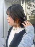 イヤリングカラー/隠せるハイトーン/パツッとボブ