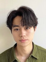 シャドウパーマ　センターパート
