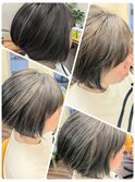 大人可愛いショートボブ☆ハイライトカラー