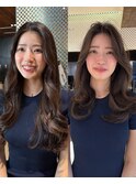 白川20代30代40代小顔カット大人かわいいくびれレイヤー前髪韓国