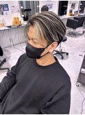 ホワイトメッシュ/ツイスト/ツイスパ/パーマ/メンズ/眉毛
