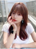 韓国風レイヤーイメチェンワイドバング美髪モカグレージュ