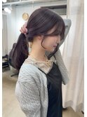 大人可愛い顔まわりレイヤー・ラベンダーグレー
