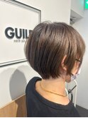 丸みシルエットが可愛いショートボブ