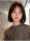 大人ボブ銀座レイヤーカット有楽町ミディアムボブベージュ