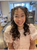 カーリー可愛いツイン巻き下ろし