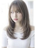 顔周りレイヤー/シースルー/ハッシュカット/ロングレイヤー/韓国