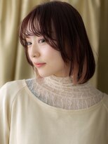 カバーヘア ブリス 北浦和(COVER HAIR bliss)&nbsp;ピンクメッシュイヤリングカラー前下がりレイヤーボブ20代323Z