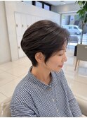 ＼白髪ぼかし/白髪活かし/グレージュ/大人ショート/70代／