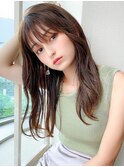 アフロート矢田菜津紀　20代30代ピンクブラウン小顔前髪◎髪型