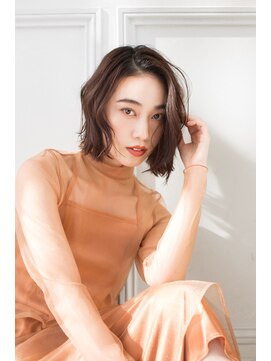 トティア 堀江(Totia) 【Totia堀江】外ハネミディアムボブ×オリーブカラー