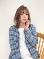 シェル 津山の手店(shel)&nbsp;顔まわりレイヤーミディアム20代30代40代くびれヘア外はね