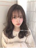 韓国顔周りカット / モテ髪 / ミルクグレージュ