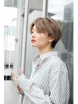 レンジシ オモテサンドウ(RENJISHI omotesando) 前髪なしショート シルキーベージュ ボブショート