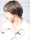 大人可愛い小顔美髪ツヤ髪シアーグレージュくびれショートA3