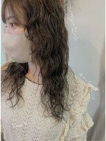 ヘアーチェリーコーク ランプ(HAIR CHERRY COKE Lamp) ＊ロングパーマ×オリーブベージュ