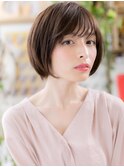 黒髪オリーブグレージュ小顔前下がりミニボブh3浦和20代30代40代