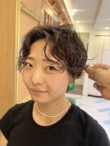 ロンド パルティール 大宮(Lond partir)&nbsp;カールセミディシアカラー姫カットダークアッシュショート