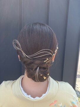 サラン(SARAN) 水引き金箔ママ着物hair