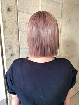 リール(rire) デザインカラーレイヤーカットウェットヘア夏オリーブベージュ